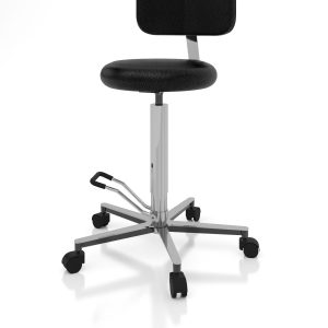 Examination room stool art 108328 with round seat and backrest